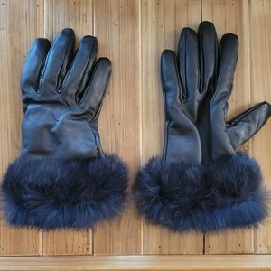Leather Faux Fur Gloves